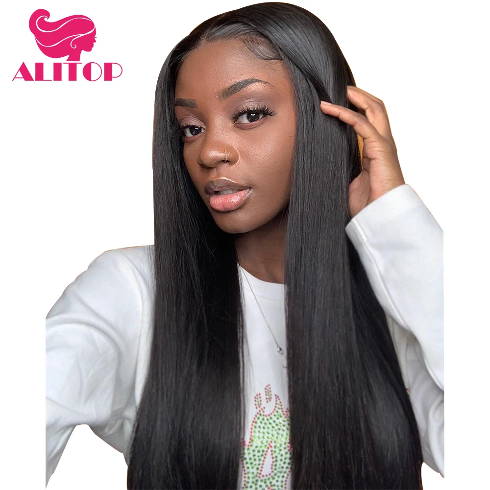 Волосы ALITOP прямые 360 кружевные фронтальные с детскими волосами для черных женщин