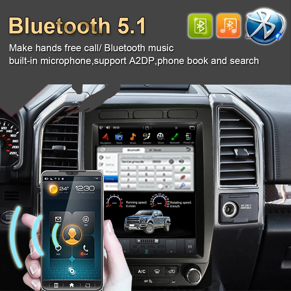 Автомобильный GPS-навигатор на Android 9 0 с экраном в стиле Tesla для Ford F150 /Raptor
