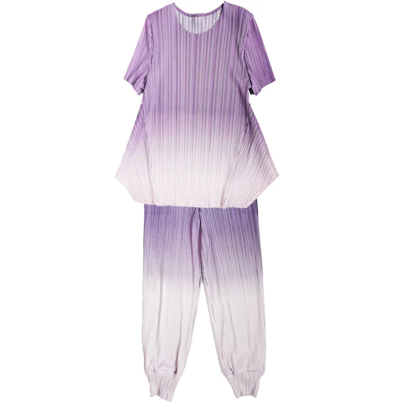 저렴한 GVUW Pleated 패션 정장 2021 가을 새로운 우아한 그라디언트 투피스 쌓인 레깅스 2 조각 라운지 세트 여성 KB61089 구매 GVUW Pleated 패션 정장 2021 가을 새로운 우아한 그라디언트 투피스 쌓인 레깅스 2 조각 라운지 세트 여성 KB61089