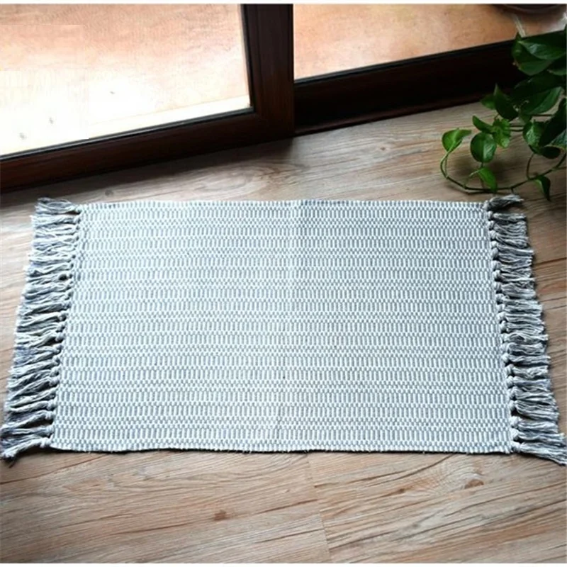 Серый ковер в японском стиле пыленепроницаемый нескользящий коврик с узелком и