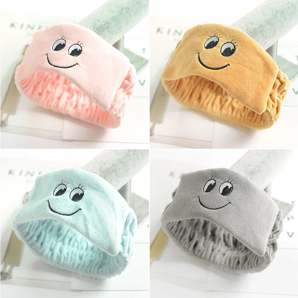 Женская резинка для волос с милой смайликом эластичная повязка спа ванны и душа