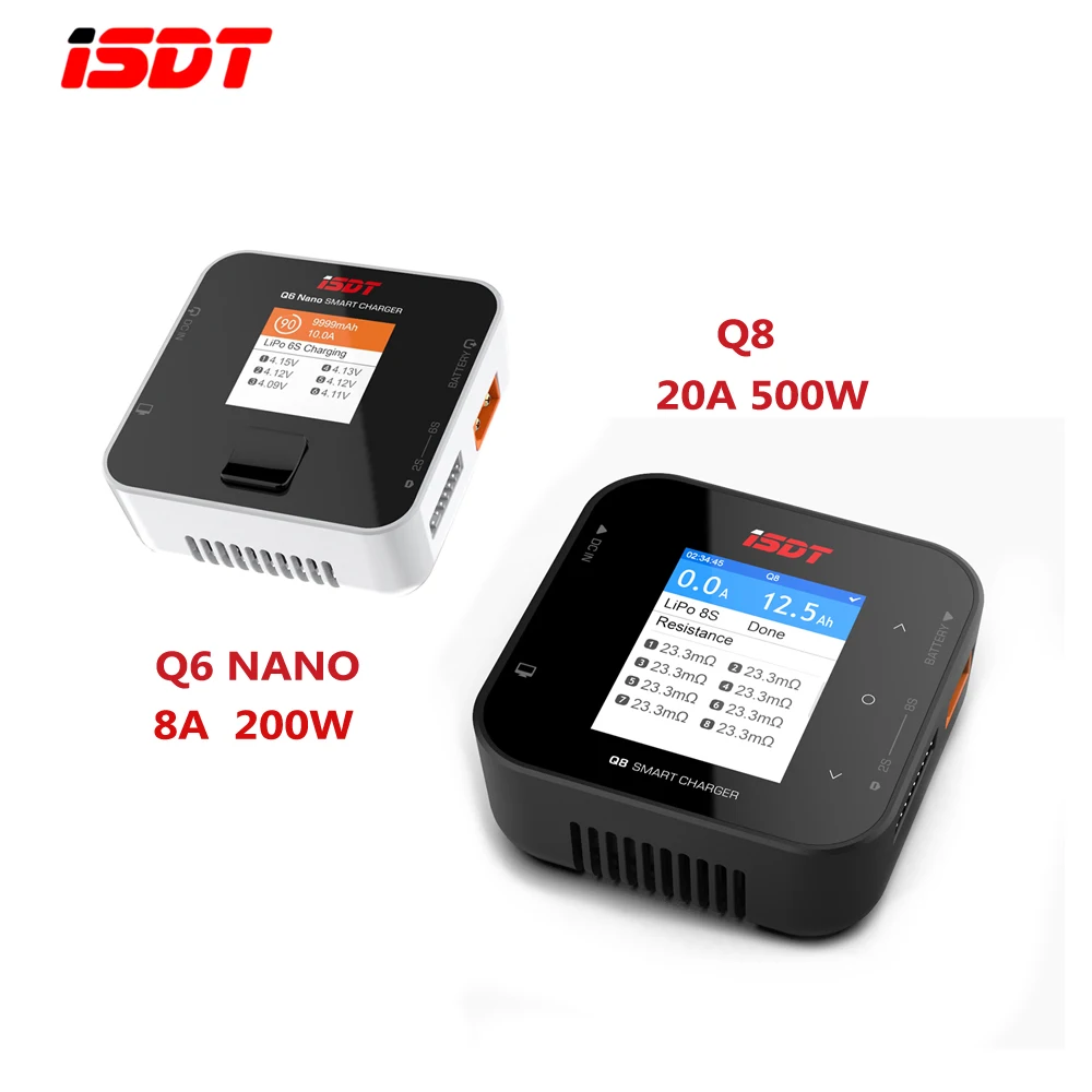 Оригинальный ISDT Q6 Nano 200 Вт/Q8 500 Вт 2 6S 8S Карманный аккумулятор Lipo высокой мощности