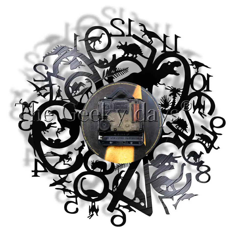 Настенные часы в стиле ретро с различными видами динозавров Т-Рекс домашний