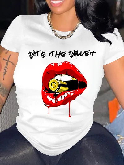 

Women Fashion Tops Summer 2021 O-Neck Casual Y2k Top Short Sleeve Printing Pure Cotton Graphic T Shirts Women Clothing Tees
