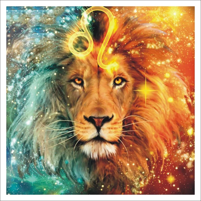 

5D DIY мультфильм Животные Лев созвездия фотокартина мозаика квадратная алмазная живопись Домашний Декор подарок T497