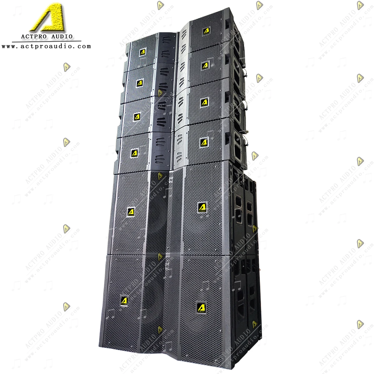 Трехсторонний элемент линейного массива высокого направления активный динамик