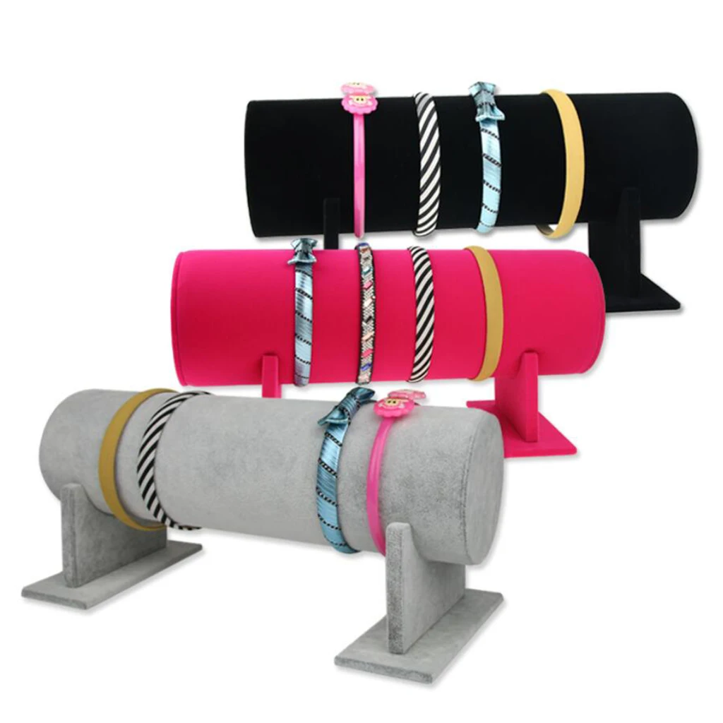 

Women Girl Ladies Hair Hoop Display Rack Syn Suede for Prop Colorful Rack