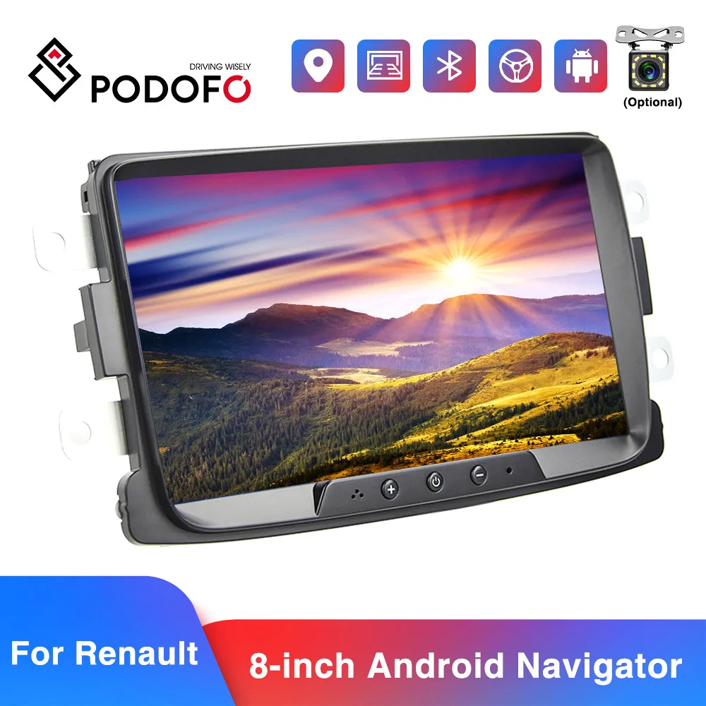 Автомагнитола Podofo 2DIN Android 8 1 автомобильный мультимедийный плеер GPS Bluetooth Wi Fi Mirrorlink