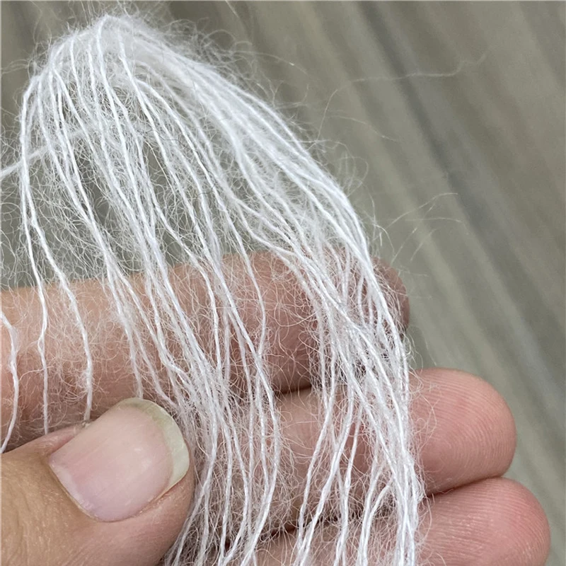Лидер продаж 500 г белая мягкая плюшевая тонкая шерстяная мохеровая пряжа для