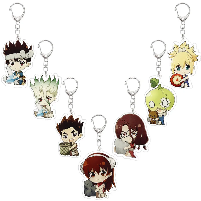 Брелок с мультипликационным рисунком из аниме Dr.STONE милый акриловый двусторонний