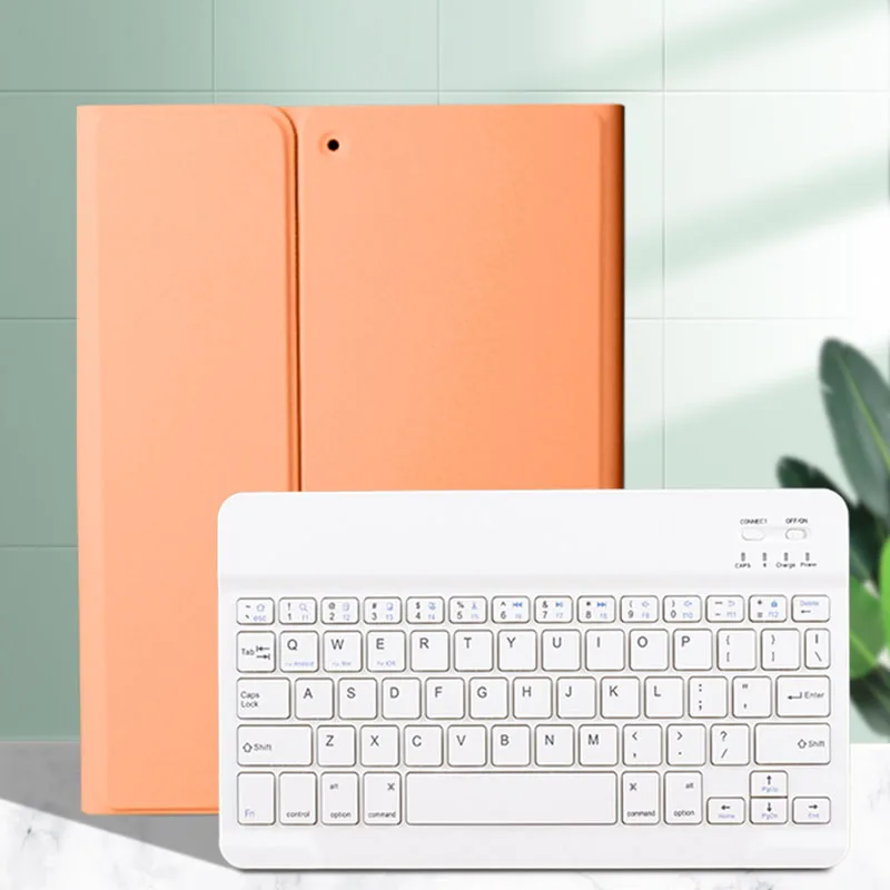 Для iPad 10 2 2019 Портативная Беспроводная Bluetooth клавиатура + ПУ кожаная Магнитная
