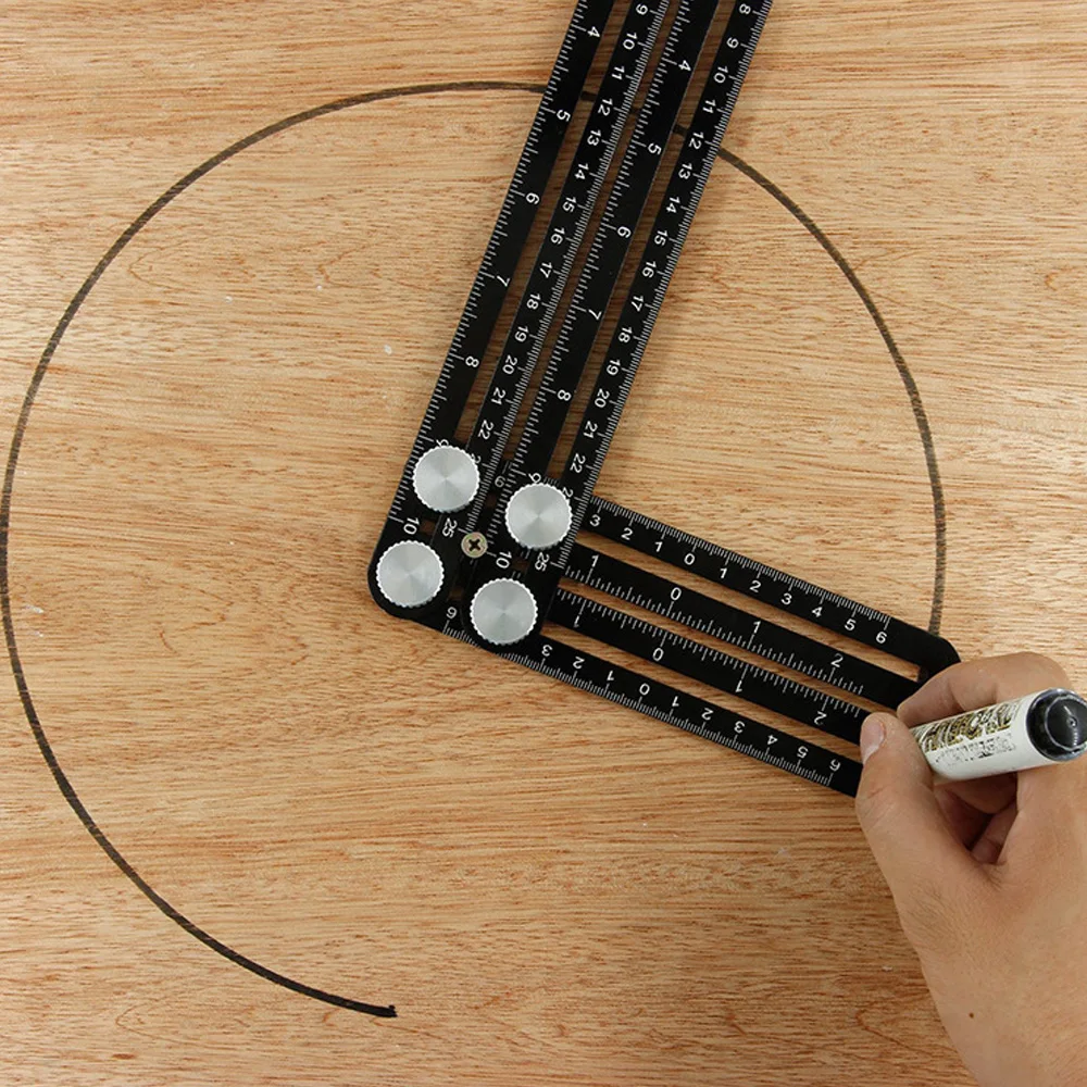 

6-fold Ruler Multi Angle Adjustable Ceramic Tile Hole Locator Measuring Tool Protractors with Hole Locator Drill Guide Tile Hole