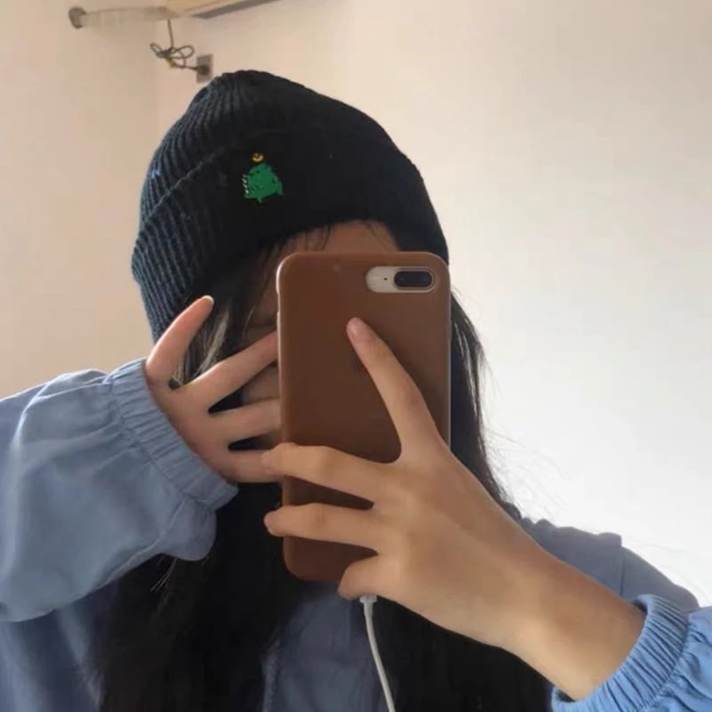 

Women's Knitted Cute Hat Men's Autumn Hat Winter Hats Hat For Girls Boy Solid Hat Hip Hop Hat Cartoon Hats Brand Skullies 2021