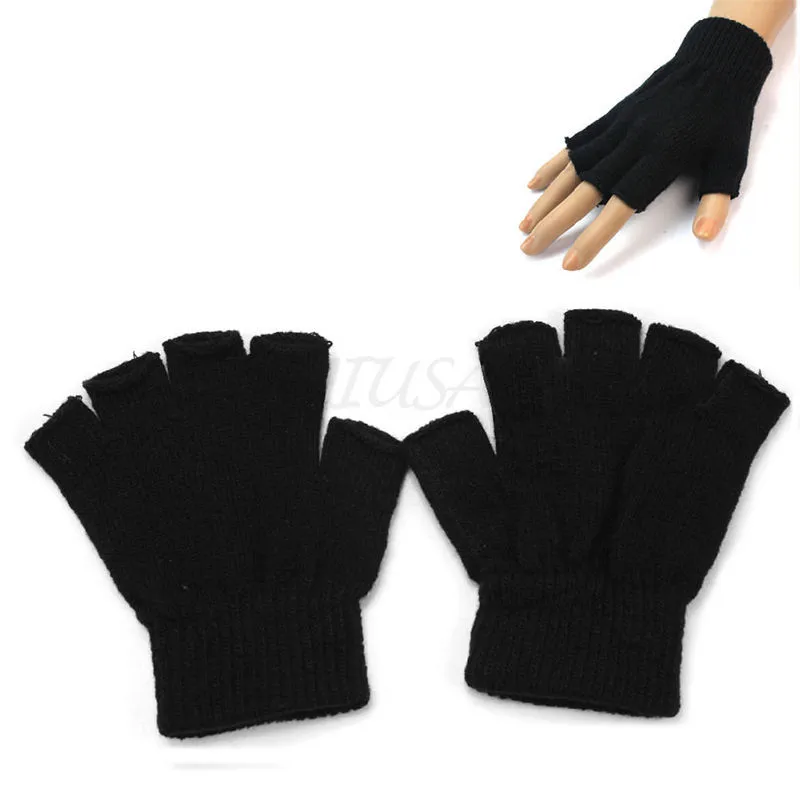 

Women Men's fingerless gloves male without fingers winter gloves handschoenen winter hand warmer knitted balck gloves ladies