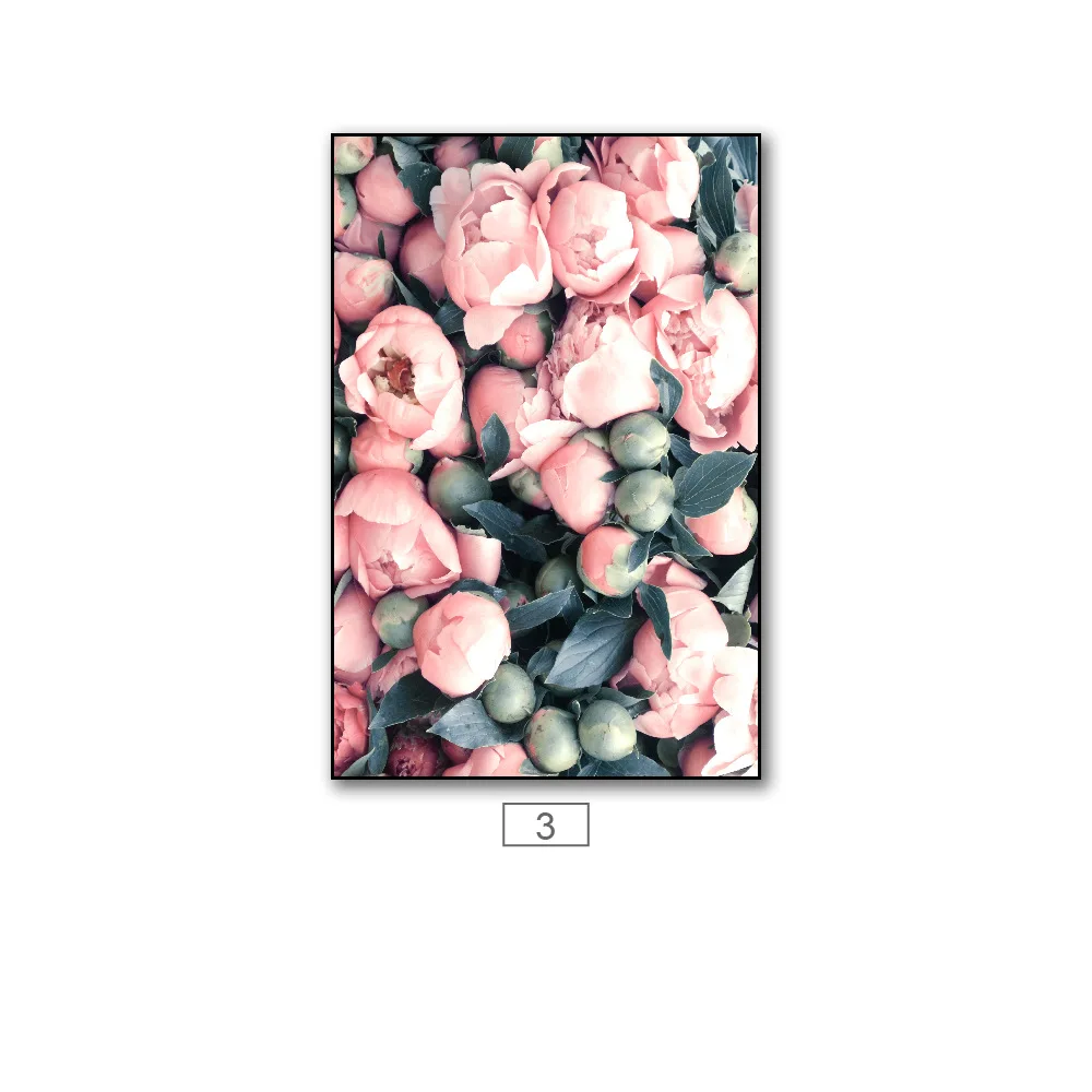 

Pink Flamingo Sea Rose Flower Green Plant Vintage Posters Canvas Painting Home Room Decor Art Kawaii Kids Decoration Cute