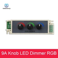 dc12 24v 9a rgb knob dimmer led brightness adjustment red green and blue three way controller for 3528 5050 led strip light