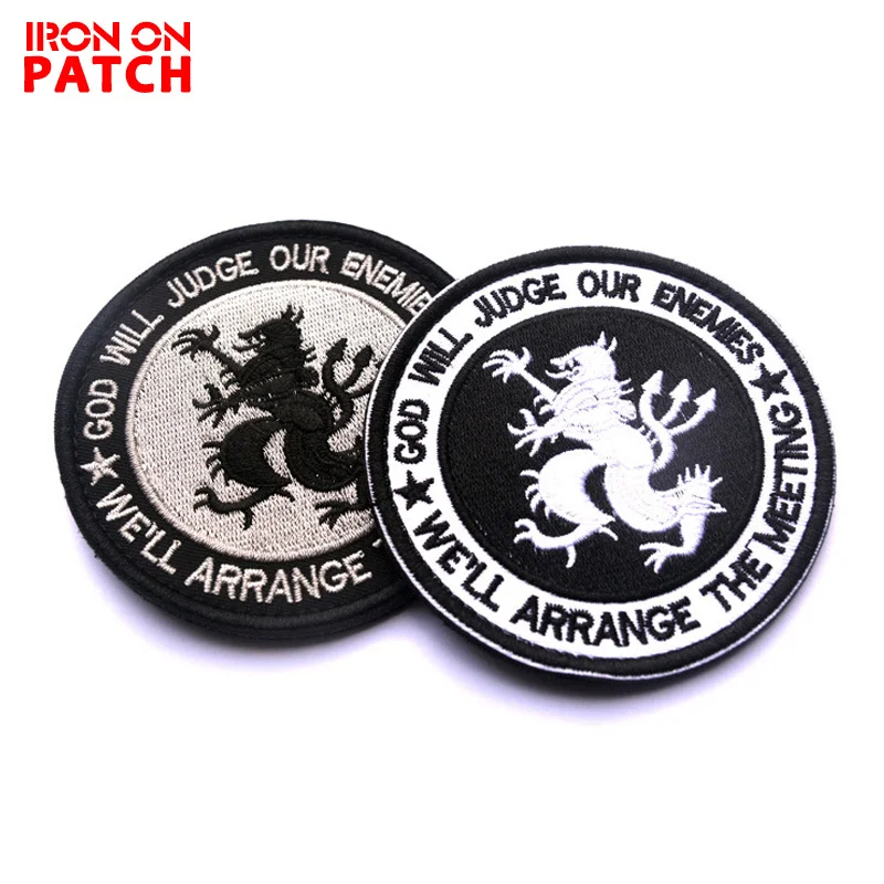 Военные тактические блестящие нашивки с вышивкой гордость значок Бога будет