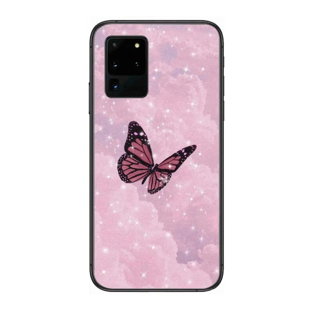 

Little girl butterfly Phone cover hull For SamSung Galaxy S 6 7 8 9 10 20 Plus Edge E 5G Lite Ultra black soft bumper