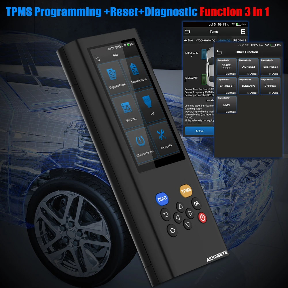 Launch AIDIAGSYS полная система Obd2 автомобильный сканер ABS SAS DPF EPB сброс масла TPMS
