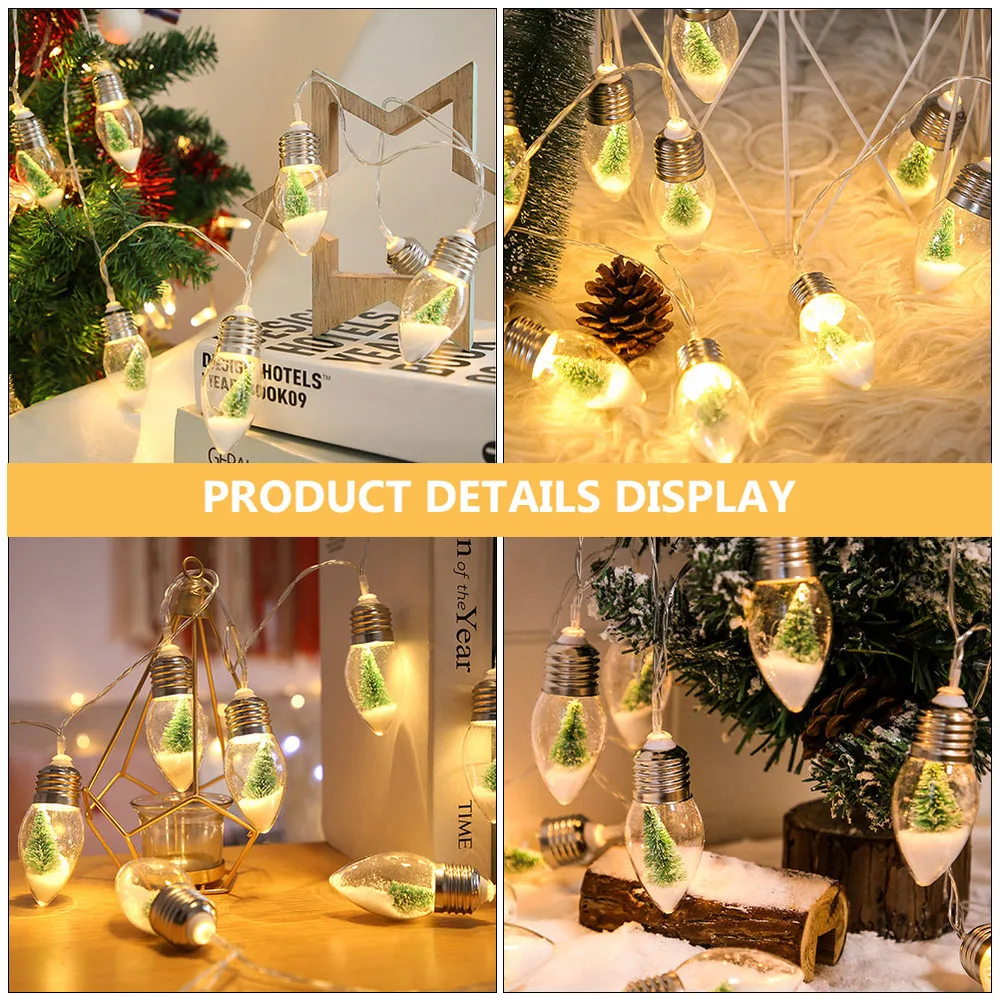 

1Pc String Light Bulb Shape Decorative Light Holiday Decoration Light (White)