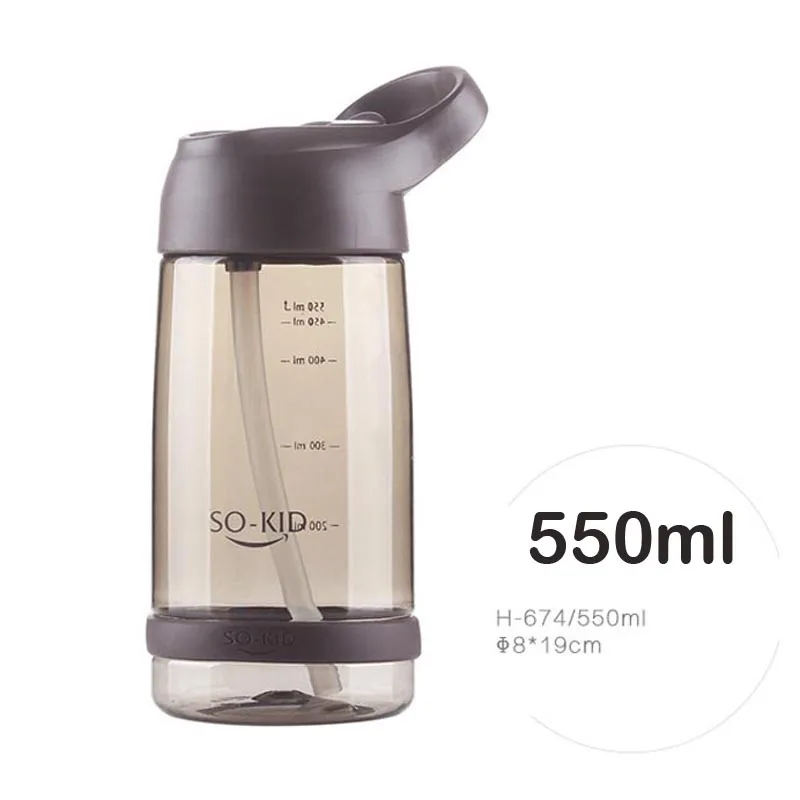 550ml S Coffee 550 мл, пластиковая чашка для кормления детей, BPA, детская бутылка с соломинкой, поилка, герметичный стакан, портативная, обучающая Питьевая чашка - Цвет: 550ml S Coffee