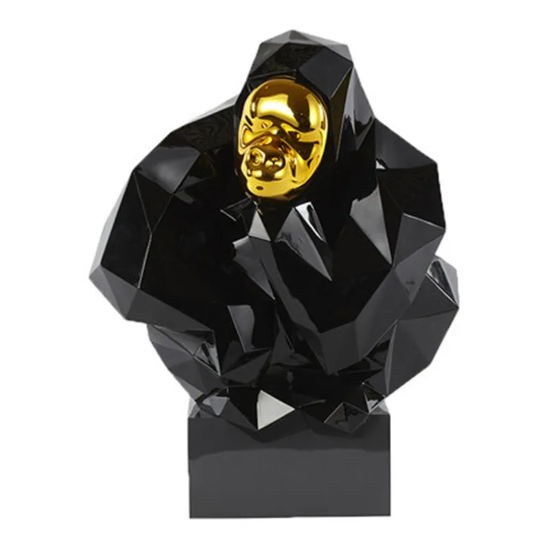 Геометрическая статуя орангутана из смолы креативная абстракция фигурка