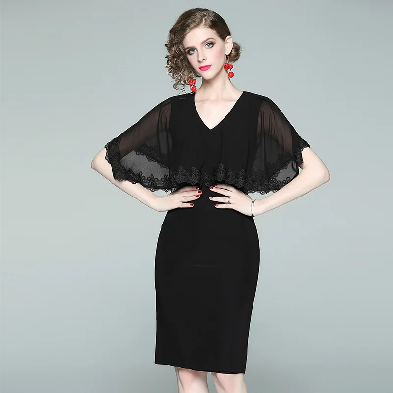 2019 осеннее новое модное платье для женщин с v образным вырезом тонкое шелковое