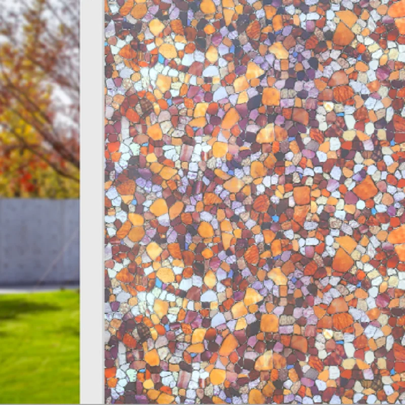 Витражный камень наклейка на окно Электростатическая термостойкая защита