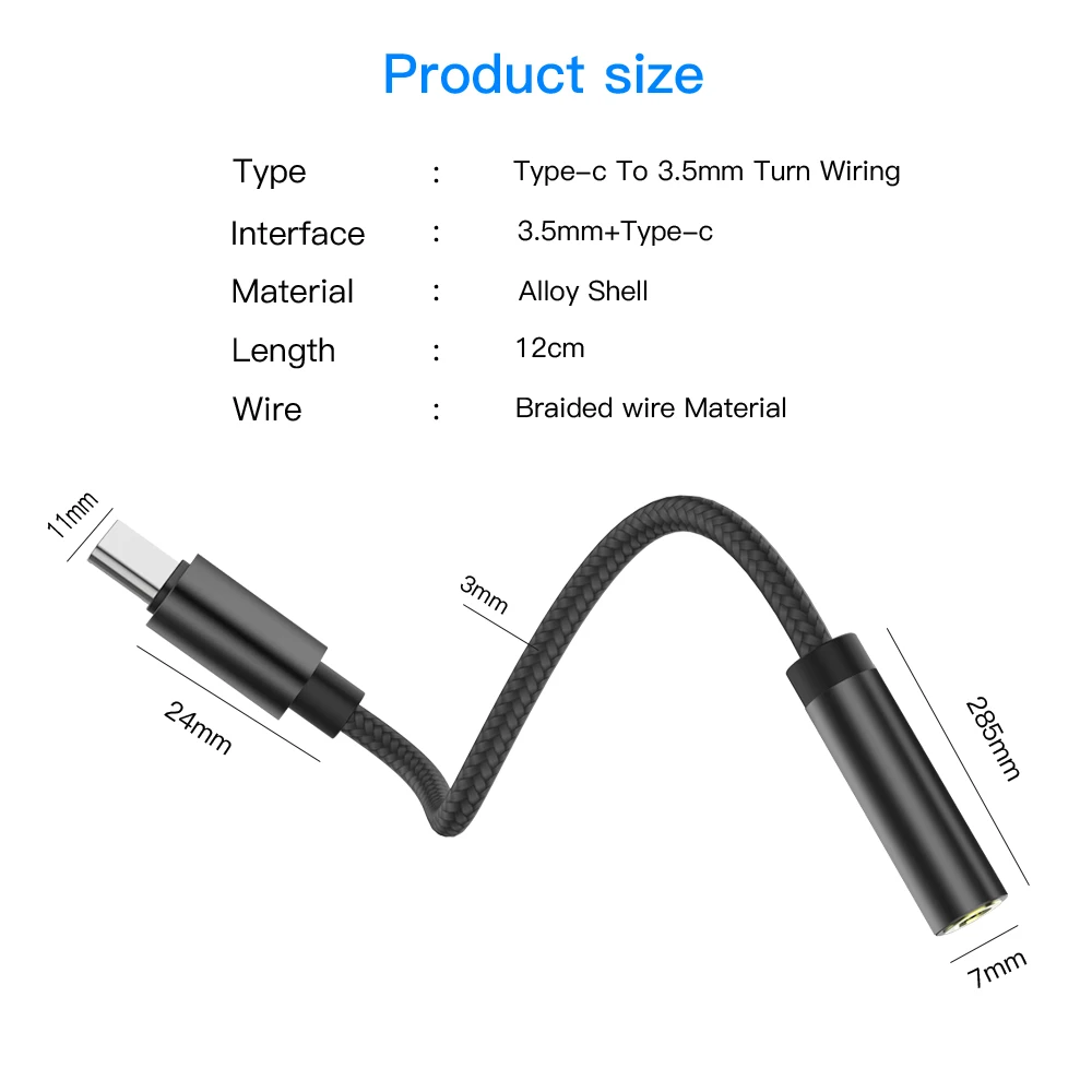 3.5mm AUX Headphones Adapter to Type C 3.5 Jack Earphone USB For Huawei mate 20 P30 pro Xiaomi Mi 6 8 9 SE Audio cable | Мобильные