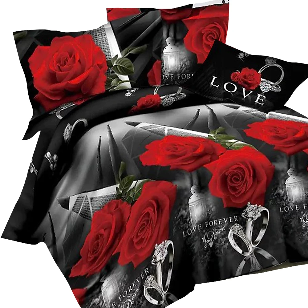 DIDIHOU роскошное постельное белье с принтом роз пододеяльник Комплект постельного