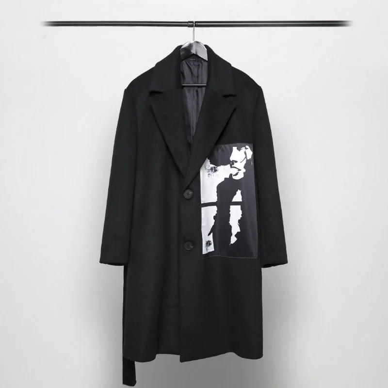 

Мужское длинное пальто Seak, уличная одежда, Тренч, ветровка, черные куртки, весна-осень