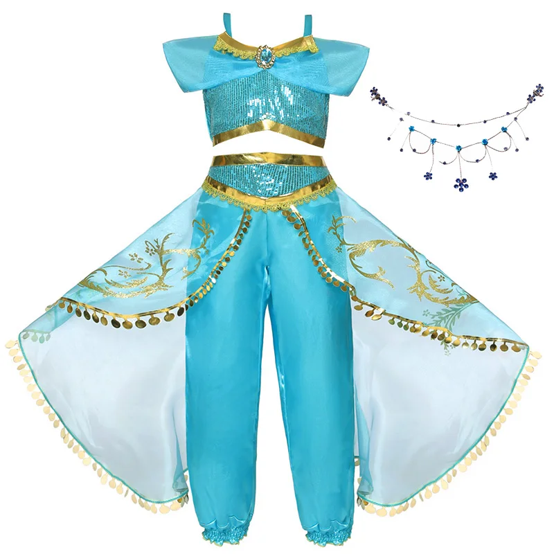 Clothes and Set-4 Jasmine/платье для девочек; Карнавальная праздничная одежда; Детский костюм принцессы; детская одежда на Рождество и День рождения; коллекция года; летняя одежда; наряд - Цвет: Clothes and Set-4