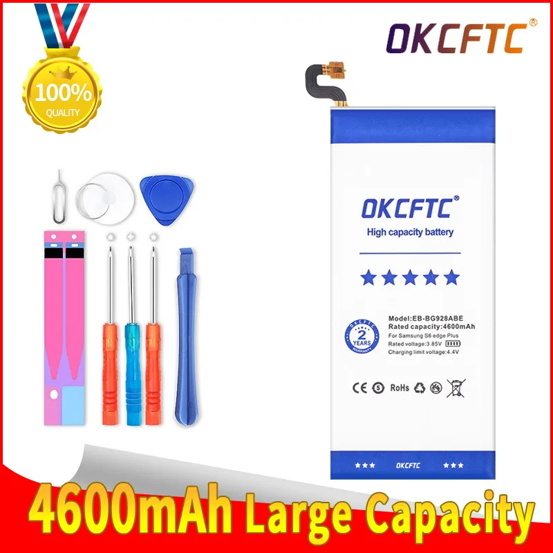 

OKCFTC Original Battery EB-BG928ABE For Samsung Galaxy S6 edge Plus+ SM-G9280 G928P G928F G928V G9280 G9287 4600mAh with Tools