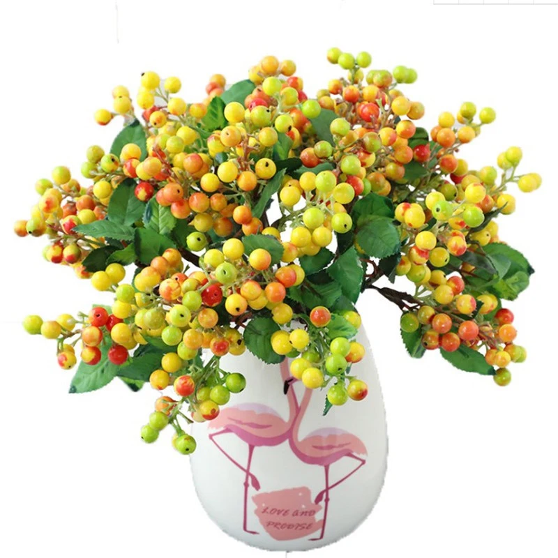 

Simulation Artificial Berries Branch Plastic Fake Flowers Leaf Decorative Berry Red Berries Plant For New Year Christmas Decor