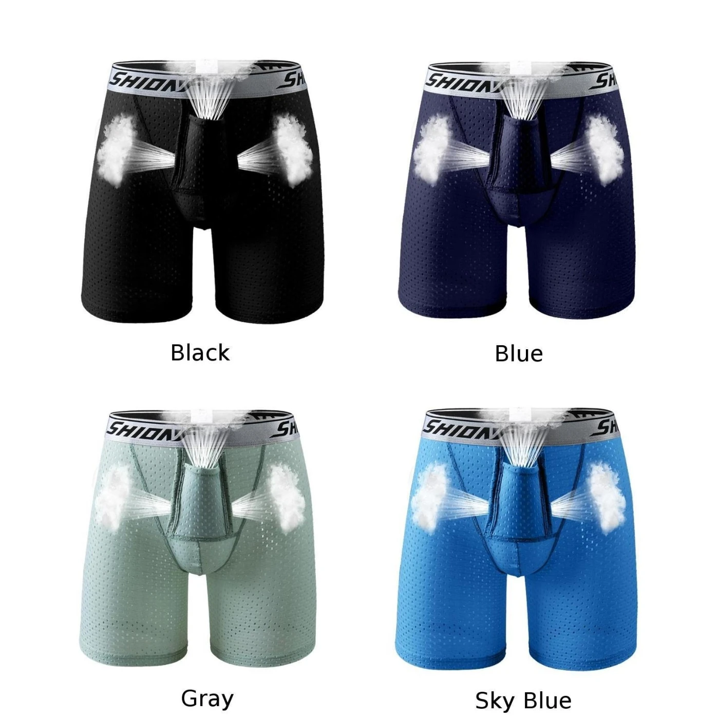 

SHIONF Plus Size Boxer Briefs Men's Breathable Underwear Workout Fitness Shorts Men's Sports Briefs Men's Boxer Shorts