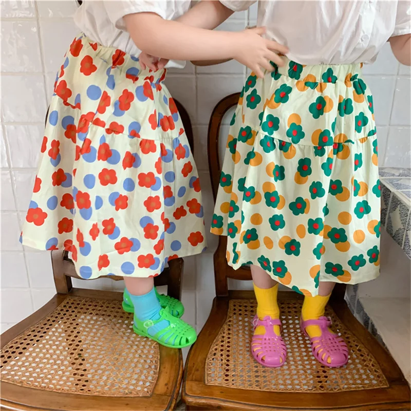 

Лето 2021 милые свободные цветочные юбки От 2 до 7 лет; Одежда для детей; Повседневная одежда в Корейском стиле, подходят под все юбки