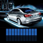 Автомобильная Синяя светодиодная ламсветильник 90*25 см в виде ритма музыки, яркий свет, эквалайзер, наклейка на заднее стекло, набор неоновых ламп для стайлинга