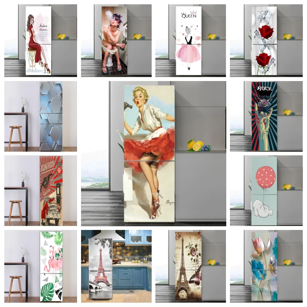 Акварельные женские наклейки на холодильник для холодильника с изображением роз