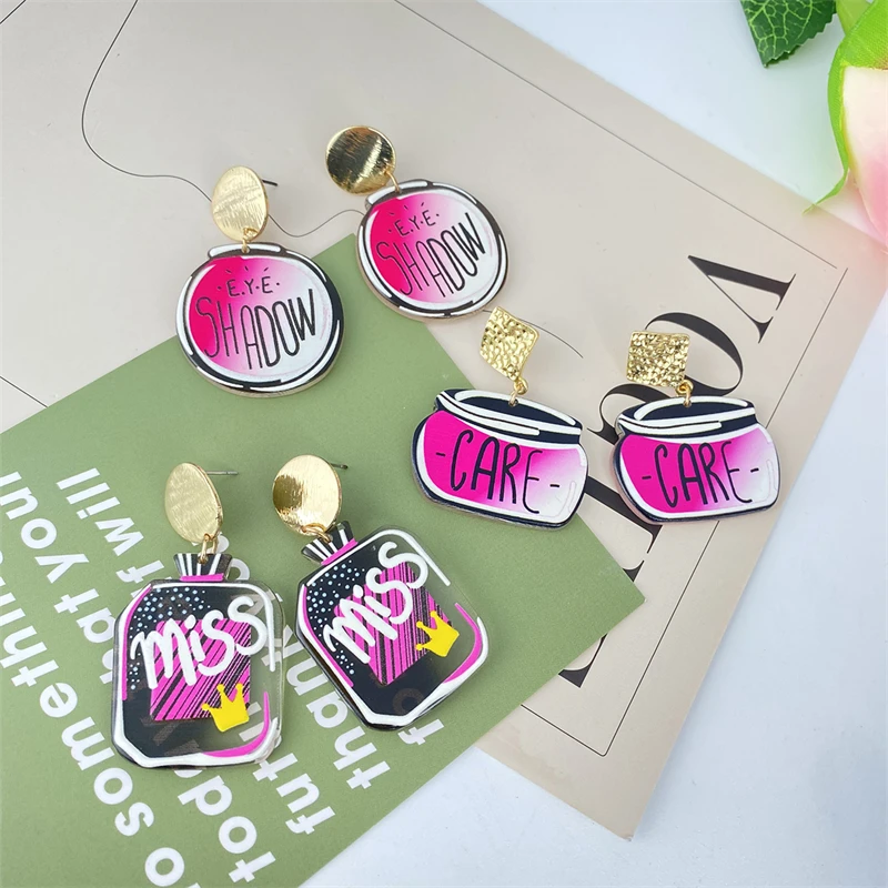 

Funny Letters Acrylic Drop Earrings for Women 2021 New Beauty Party Birthday Christmas Dangle Earring Fashion Gifts Jewelry