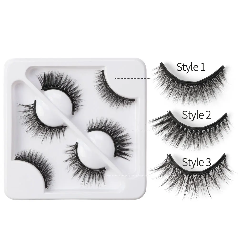 

MAANGE 3/5pairs Magnet False Eyelashes 3D Imitation Mink Fur Lashes Natural Thick Curls Magnetic Eyeliner Long Lasting Lash