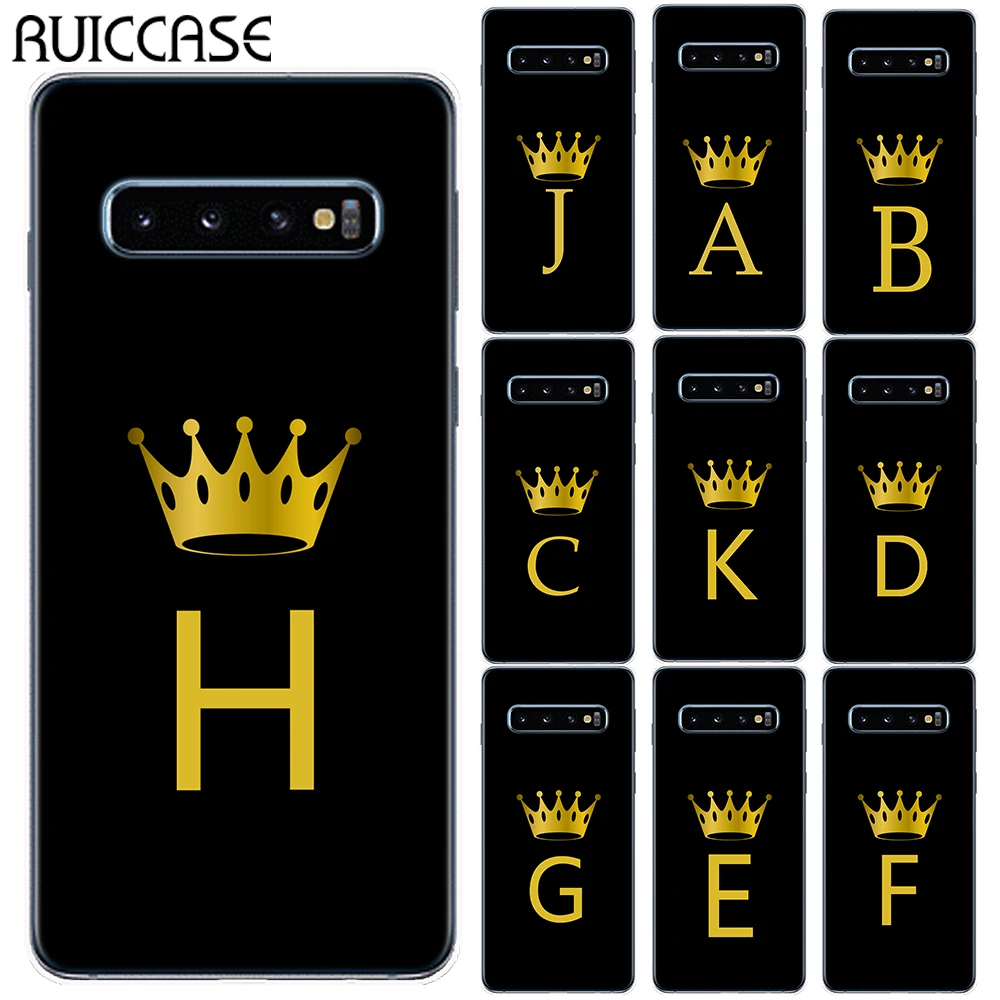 Корона 26 Английских именных букв пользовательский мягкий чехол для Samsung Galaxy S10 Plus