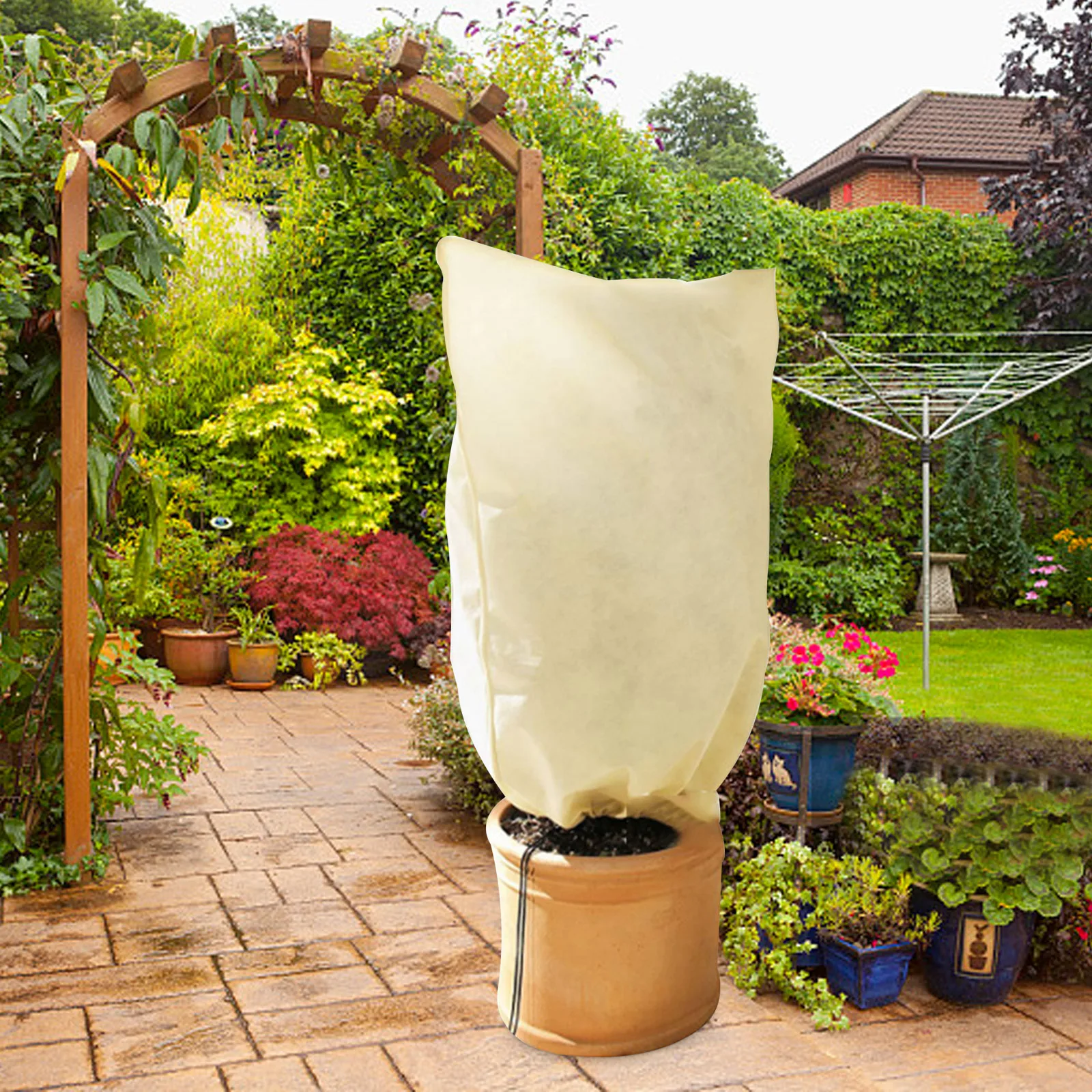 

Крышка для растений, защита от замораживания, сверхтолстый зимний чехол для ворса, зимний защитный мешок для миниатюрных деревьев, мешок дл...