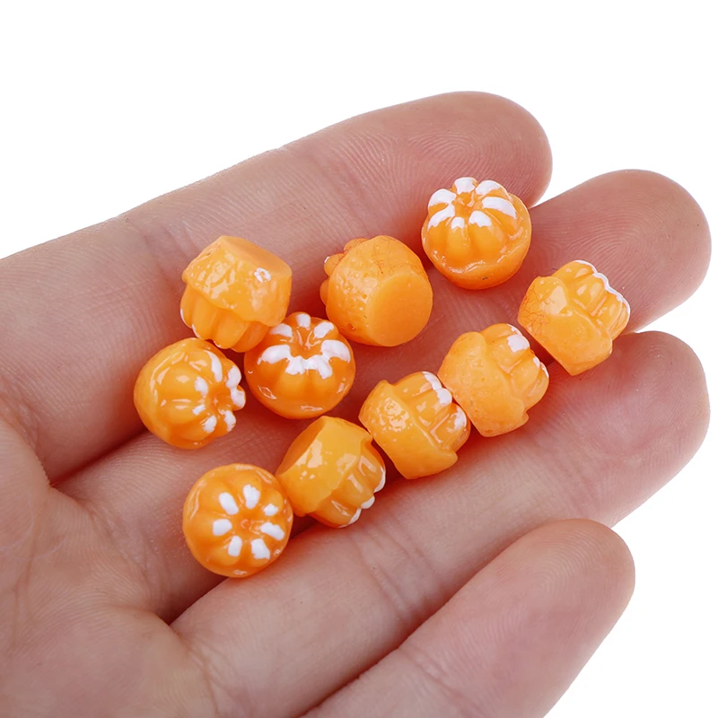 

10pcs Dollhouse Miniature Model Simulation Fake Fruit Kitchen Decor Gift 1/12 orange