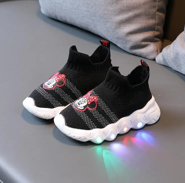 Детские ботинки Disney с мультяшным Микки Маусом Нескользящие короткие на мягкой