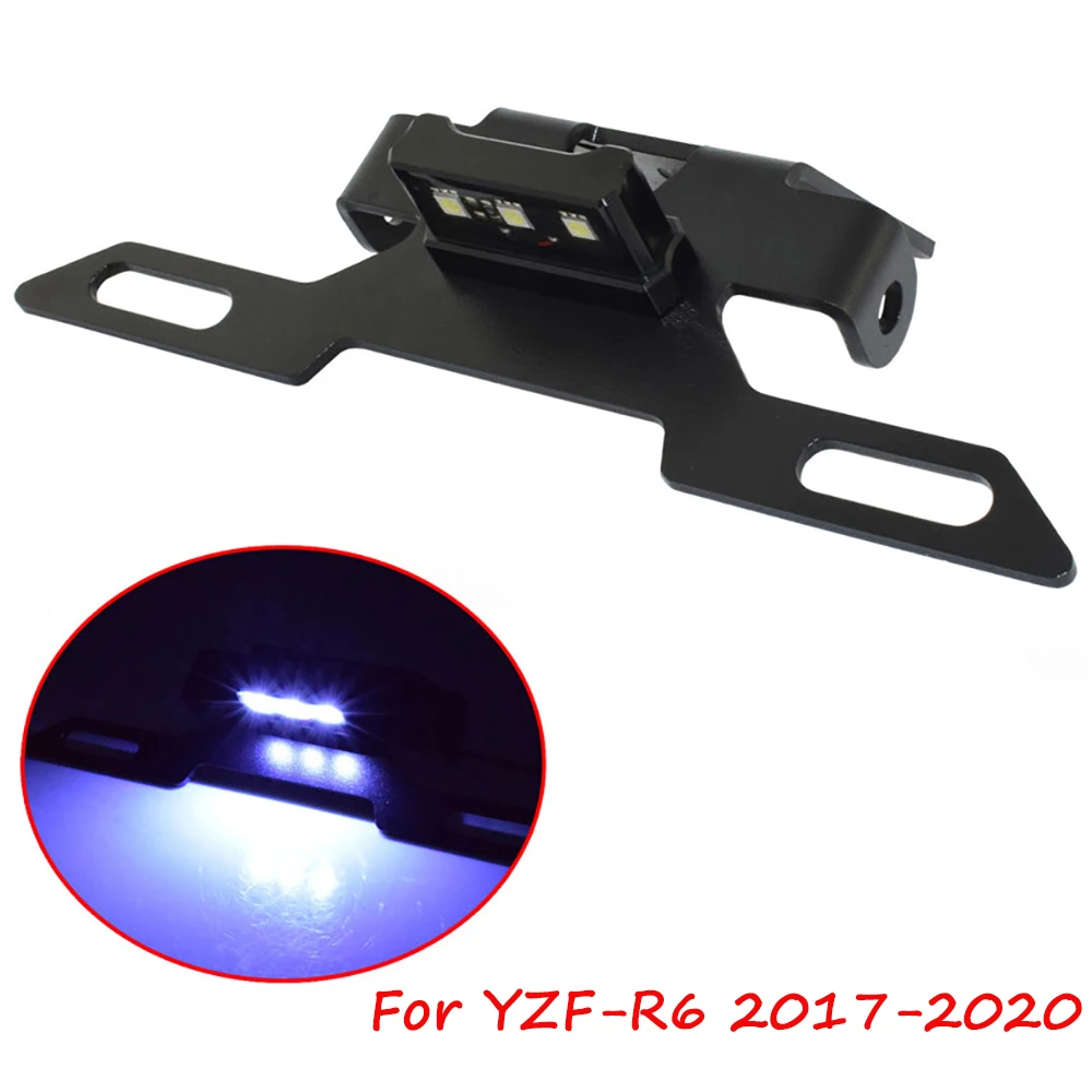 

Motorcycle Rear License Plate Holder Frame Bracket with LED Light For Yamaha YZFR6 YZF-R6 YZF R6 2017-2020