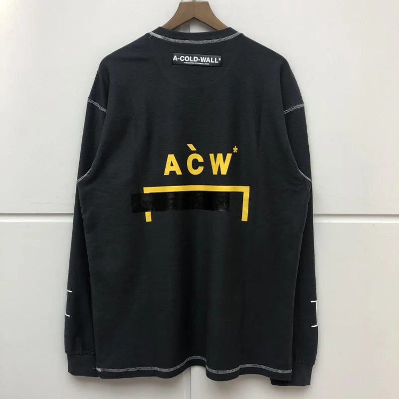 Новый 19SS Сезон весна осень Холодной стены ACW Мужская и женская футболка Свободная
