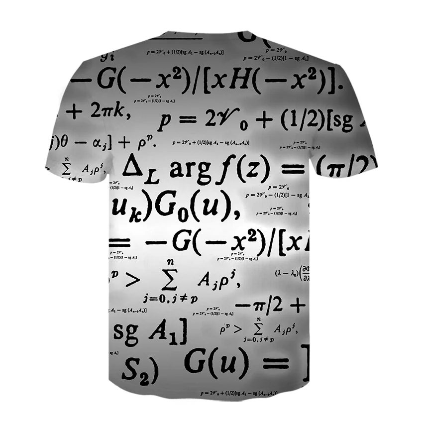 

2021 Funny Printing T-Shirt Math Formula 3D Printed Streetwear Men Women Fashion O-Neck Short Sleeve T Shirt Digital Tees Tops U