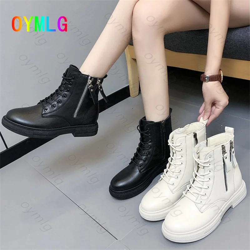 

Женские короткие ботинки, сезон весна-осень 2021, ботинки мартинсы на плоской подошве, женские одноботинки в британском стиле, короткие ботин...