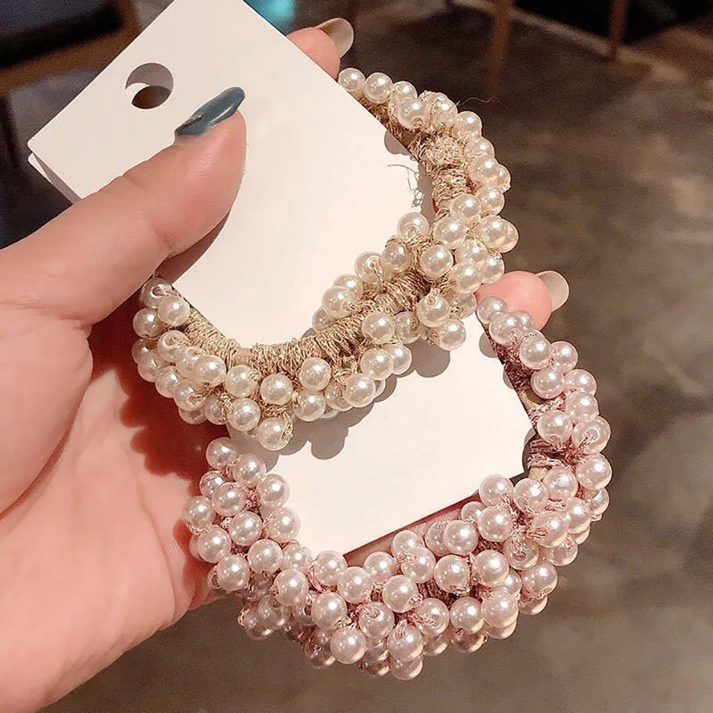 1 шт. модные резинки для волос с жемчужинами бусины кольца галстук Корейская
