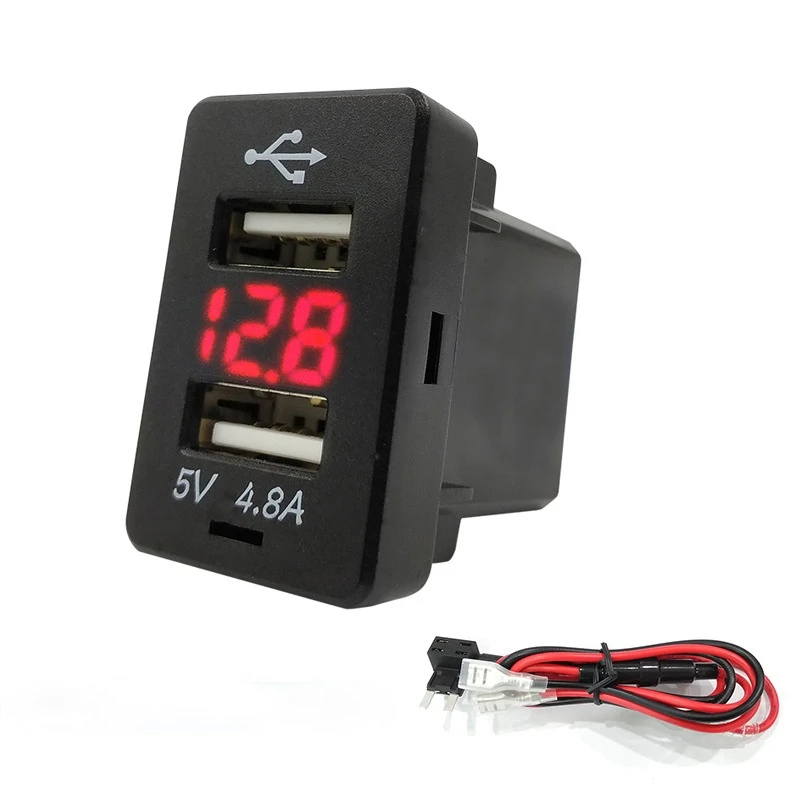 

4.8A Dual USB Port Car Charger Socket With Voltmeter for Honda